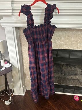 Hill House Navy Tartan Ellie Nap Dress Size Large Pristine Condition